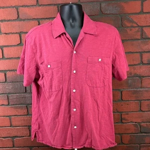 Camicia uomo Bonobos grande rossa manica corta cotone con bottoni - Foto 1 di 7