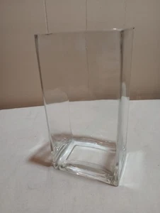 Ikea 8" rechteckige schwere Think Klarglas große Vase - Bild 1 von 5