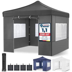 Pavillon Wasserdicht 3x3 m Popup-Design 3 Fenster UV 50+ Fest Garten Falt Zelt - Bild 1 von 28