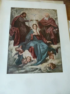 Velázquez Coronación de la Virgen impresión Arte Abrams Vintage - Imagen 1 de 3