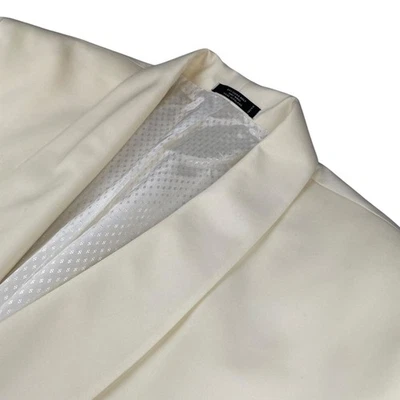 Jaqueta smoking John Weitz masculina 100% lã xale colarinho 1 botão marfim/branco • 52R - Imagem 1 de 4