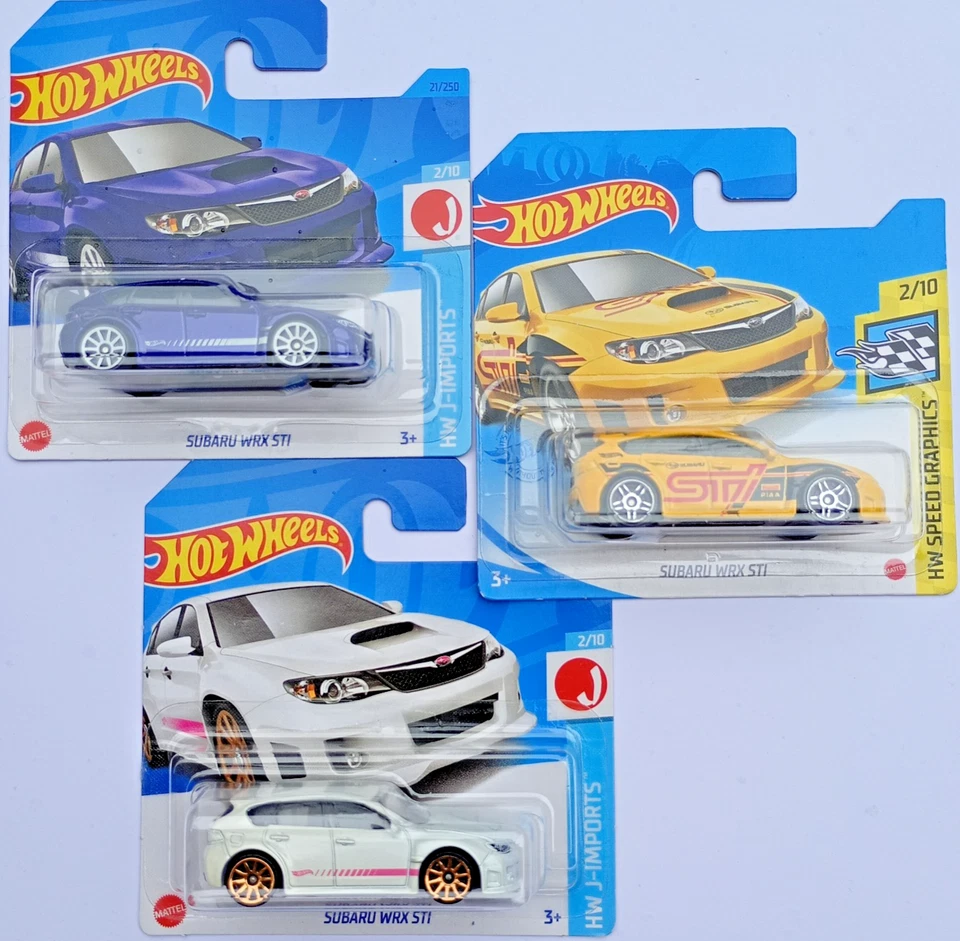 Hot Wheels Job lot. Subaru WRX STI. New Model Cars. 3 Car Lot BNIP - Image 1 of 4