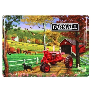 Case IH McCormick-Deering Farmall Tractor Bridge Tin Sign, 17in x 12in 42005 - Picture 1 of 1