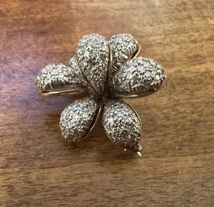 14k Yellow Gold brooch wearable or scrap , diamonds, 10.4 Grams - Picture 1 of 6