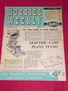 HOBBIES WEEKLY - LAMP PLANT STAND - Dec 14 1955 - Picture 1 of 1