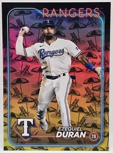 2024 Topps Series 2 Ezequiel Duran Beach Umbrella Foil SP # /50 Rangers #555 - Picture 1 of 2
