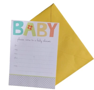 Pack De 8 INVITACIONES CARLTON Baby Shower Total Dieciséis Nuevas En Paquete Foto 1 de 4