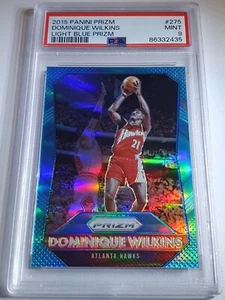 2015 Panini Prizm Dominique Wilkins #275 LIGHT BLUE /199 Holo - PSA 9 (POP 2) - Picture 1 of 3
