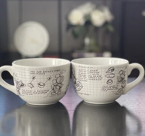Tazza schizzo libro Minnie mouse Disney grandi dimensioni tazza schizzo libro zuppa nuovissima set di 2 - Foto 1 di 3