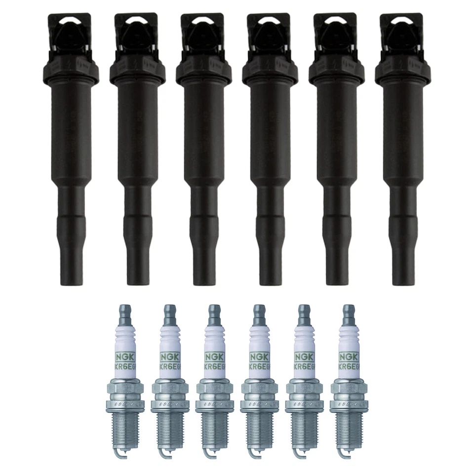 Bosch 6 Ignition Coil NGK 6 G-Power Spark Plug Kit For BMW E53 X5 3.0 L6 2006 - Image 1 of 1