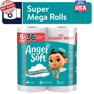 6 Rotoli Super Mega Carta Igienica Morbida 2 Strati Tessuto Bagno Forte e Morbido - Foto 1 di 11