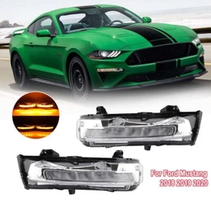 LED Front Bumper DRL Daytime Running Lights Fog Lamps For Ford Mustang 2018-2022 - Foto 1 di 12