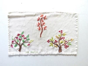 Antique 1714 American Folk Art Flowers Cross Stitch Embroidery  - Picture 1 of 10