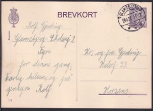 CLCV343 Dänemark alte Postkarte, Glamsbjerg - Horsens, Mär. 28. 1952. - Bild 1 von 2