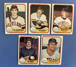 (5) 1981 Fleer Cleveland Indians Lot w/ Charboneau RC - Picture 1 of 1