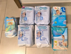 Schwimmwindeln, Gr. L und 4-5, Babylove / mamia / Pampers, 6 Pack im Set - Bild 1 von 10