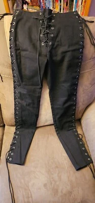 Pantalones de jean negros con cordones Fredericks of Hollywood de colección talla 5, excelente estado. Foto 1 de 4