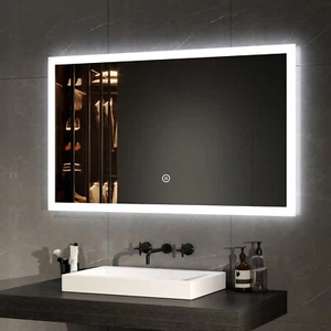 EMKE® LED Badspiegel Mit Beleuchtung Wandspiegel Badezimmerspiegel Alle Größe - Bild 1 von 20