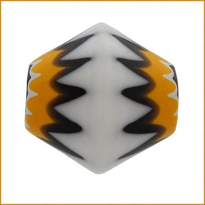 YELLOW Bicone Chevron Bead (approx 27 x 28mm), High Polished - Picture 1 of 2