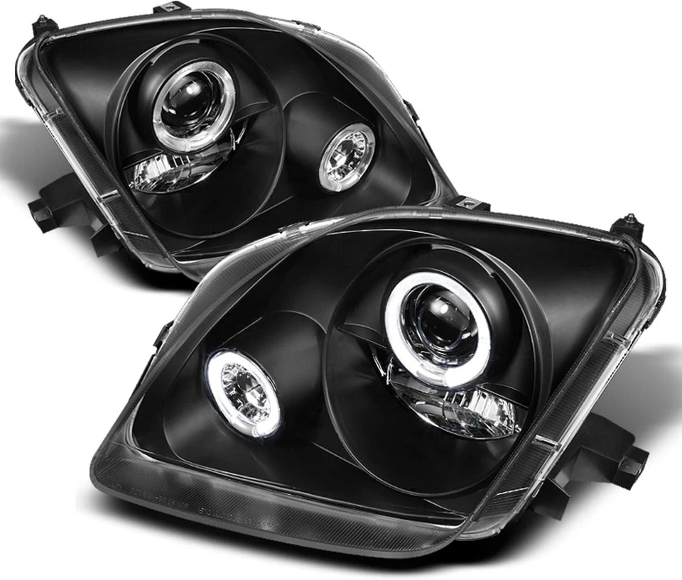 Par de faros proyectores halo dobles negros izquierda+derecha para Honda Prelude 1997-2001 Foto 1 de 1