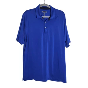 Pebble Beach Blue Short Sleeve Polo Shirt Size Large Blue Golf Polo Shirt - Picture 1 of 9