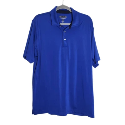 Pebble Beach Blue Short Sleeve Polo Shirt Size Large Blue Golf Polo Shirt - Image 1 of 4