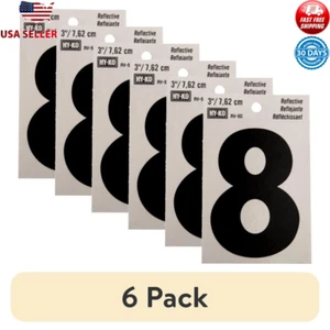 Reflective Vinyl Number 8 Self-Adhesive Weather-Resistant Home Address Sign New - Picture 1 of 11