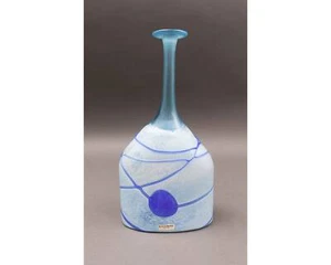 Kosta Boda Sweden Bertil Vallien Galaxy Blue Art Glass Bottle Vase Large 10" - Picture 1 of 9
