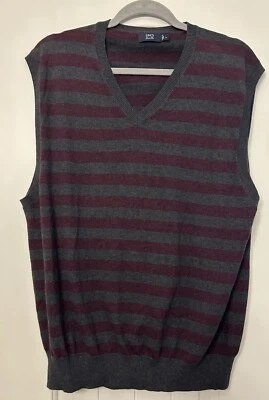 Lincs By David Chu Vest Sweater Sz Large Cotton Cashmere Striped  - Image 1 of 3