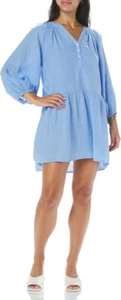 VELVET By Graham & Spencer Vonnie Woven Linen Mini Dress Chill S $258 H10 - Picture 1 of 3