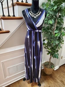 Matty M Women's Multicolor Rayon V-Neck Sleeveless Long Maxi Dress Size X-Small - Picture 1 of 12