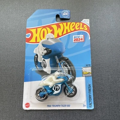 HOT WHEELS - FACTORY FRESH 10/10 - 1966 TRIUMPH TIGER 100 - WHITE - #190/250 - Image 1 of 4