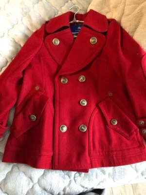 BURBERRY BLUE LABEL Casaco de lã vermelha ervilha botão bolso tamanho 38 /EUA:S feminino exterior - Imagem 1 de 4