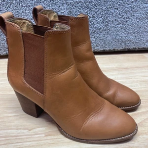 Madewell Womens 8 Ankle Chelsea Boots Leather Block Heel Brown Western Casual - Picture 1 of 11