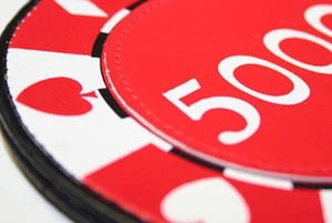 Casino Poker Chip Red Luggage Tag Suitcase Travel Bag - Picture 1 of 4