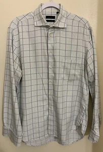 Zara Man Button Up Shirt Plaid Collared Long Sleeve Men’s Size 17 Large - Picture 1 of 7