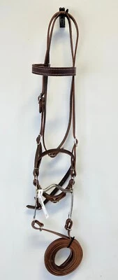 Brida de cuero para caballo de 5/8", broca de 5", riendas de cuero marrón Foto 1 de 2