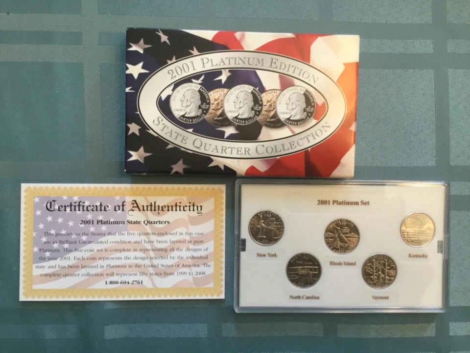 2001 CSN State Quarter Set Platinum Edition - Image 1 of 1