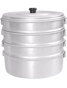 5Ltr Aluminum Momo Steamer Dumpling Maker Modak Maker Poaching Pan 4 Tier  - Picture 1 of 5