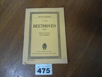 No.1043 BEETHOVEN Ah Perfido! Op.65 - Edition EULENBURG Orchestra Music Score - Image 1 of 4
