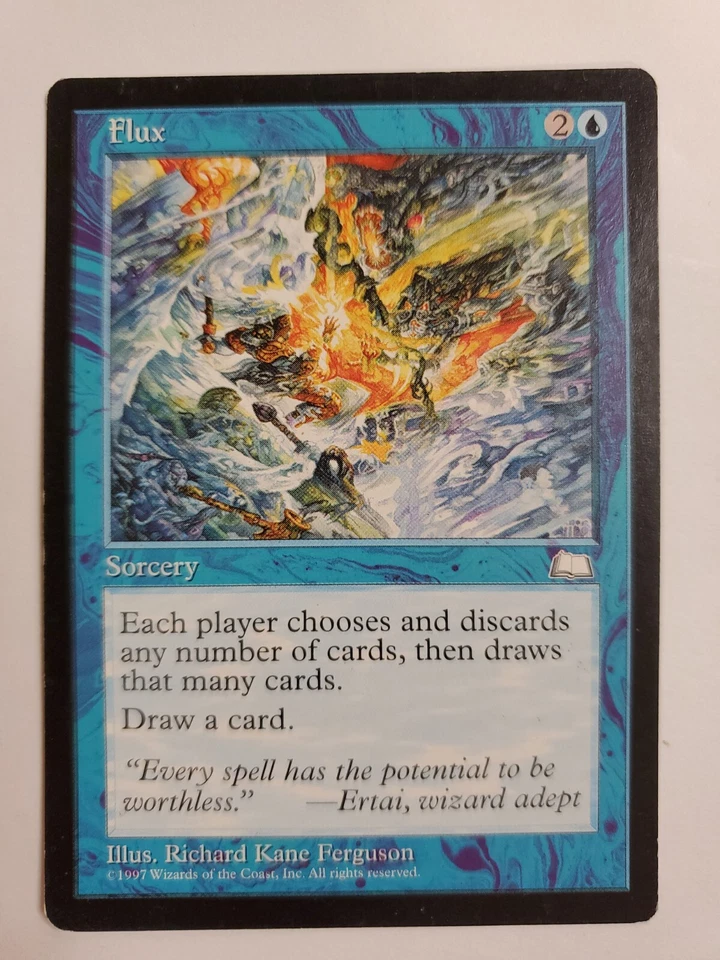 MTG Magic The Gathering Card Flux Sorcery Blue Weatherlight 1997 - Image 1 of 2