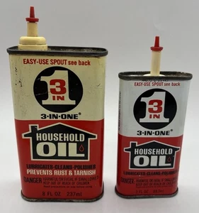 Three-in-one Empty Oil Cans 8 Oz And 3 Oz - Picture 1 of 7