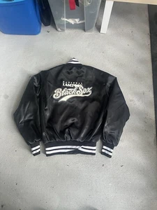 Vintage seltene National Lampoons Black Sox Empire Nylon Satin Baseball Jacke 70er Gr. L - Bild 1 von 4