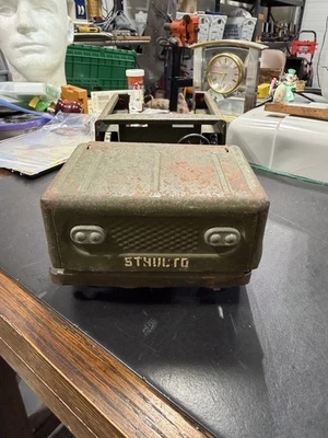 Camión de juguete militar vintage Structo Army Jeep acero prensado raro coleccionable Foto 1 de 4