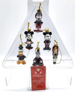 Disney Store JUEGO DE ADORNOS NAVIDEÑOS de 6 personajes de VIDRIO Mickey Minnie Tink Goof - Imagen 1 de 17