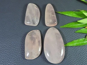 213Cts AAA Rose Quartz Crystal Mix Cabochon Loose Gemstone 4Pcs Lot 36-44MM - Picture 1 of 9