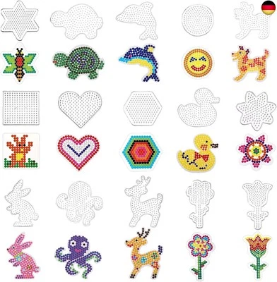 15 Stück Bügelperlen Platten, Transparente Bügelperlen Steckplatten, Kunststoff  - Bild 1 von 4