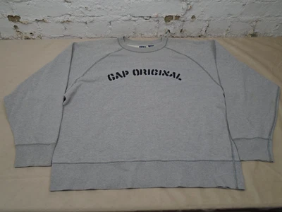 Sudadera De Colección GAP Grande Gris Y2K Original Tejido Inverso Pesado Suéter De Gran Tamaño Foto 1 de 4