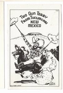 1950 Cartolina umorismo L H Dude Larsen Hoke Denetsosie firmata Tucumcari quasi nuova - FL1 - Foto 1 di 2