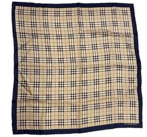 Burberry London Silk 100% Scarf Beige Check Near Mint 59x59cm - Picture 1 of 3